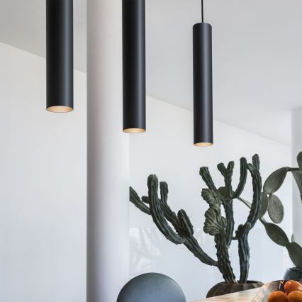 Ideal Lux - LED luster na lanku LOOK 1xGU10/7W/230V CRI 90 pr. 6 cm čierna