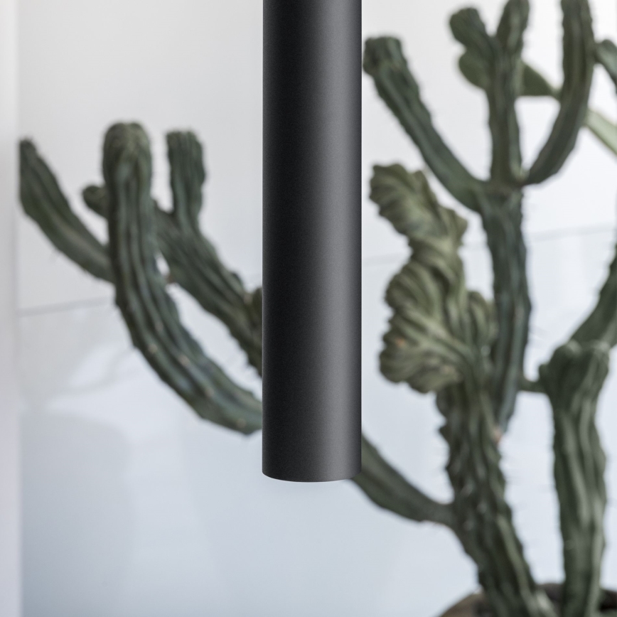 Ideal Lux - LED luster na lanku LOOK 1xGU10/7W/230V CRI 90 pr. 6 cm čierna