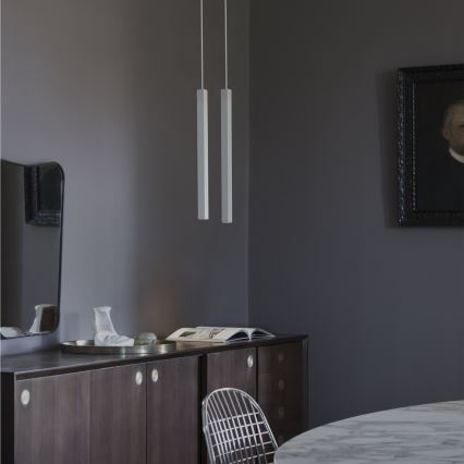 Ideal Lux - LED luster na lanku LOOK 1xGU10/7W/230V CRI 90 priemer 6 cm biela