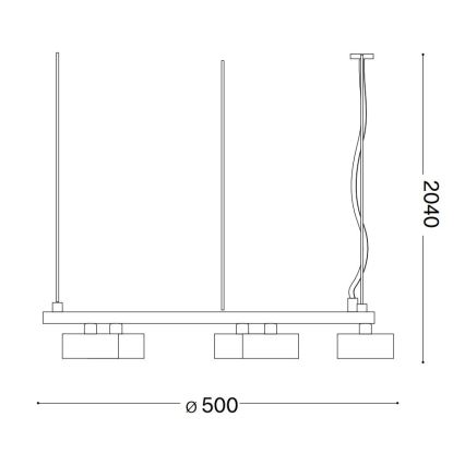 Ideal Lux - LED Luster na lanku MINOR 5xGX53/9W/230V pr. 50 cm čierna