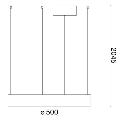 Ideal Lux - LED Luster na lanku ORACLE LED/28W/230V 3000K pr. 50 cm CRI 90 čierna
