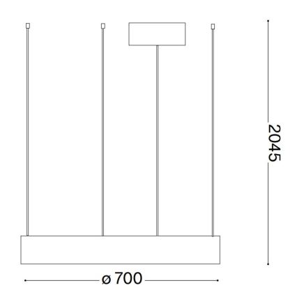 Ideal Lux - LED Luster na lanku ORACLE LED/35W/230V 3000K pr. 70 cm CRI 90 biela