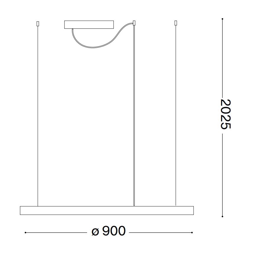 Ideal Lux - LED Luster na lanku ORACLE LED/55W/230V 3000K pr. 90 cm čierna