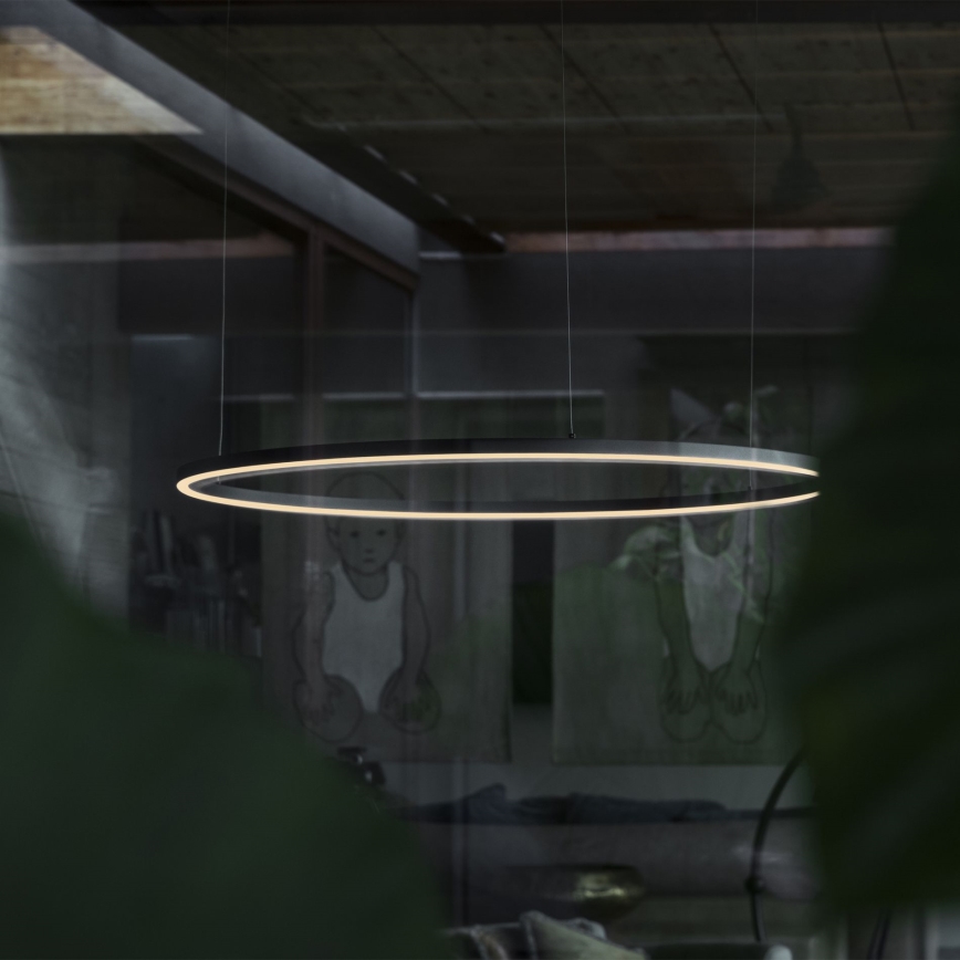 Ideal Lux - LED Luster na lanku ORACLE LED/89W/230V 3000K pr. 150 cm čierna