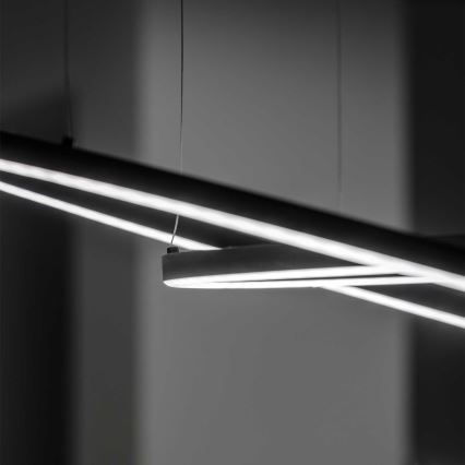 Ideal Lux - LED Luster na lanku ORACLE LED/89W/230V 3000K pr. 150 cm čierna