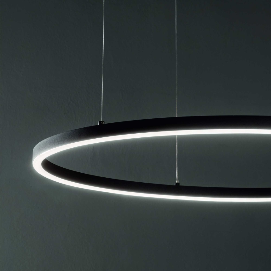 Ideal Lux - LED Luster na lanku ORACLE LED/89W/230V 3000K pr. 150 cm čierna