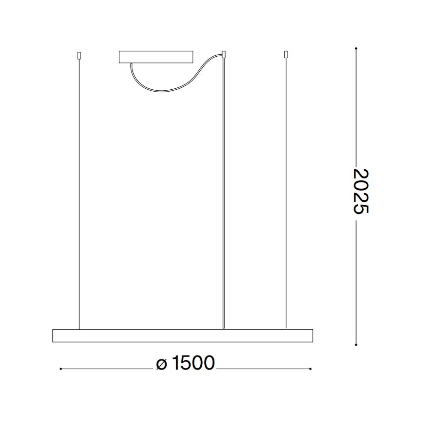 Ideal Lux - LED Luster na lanku ORACLE SLIM LED/29W/230V 2700K pr. 50 cm čierna