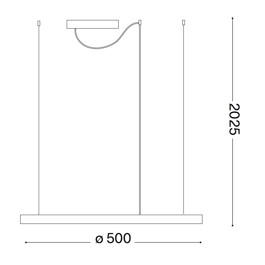Ideal Lux - LED Luster na lanku ORACLE SLIM LED/32W/230V 4000K pr. 50 cm čierna