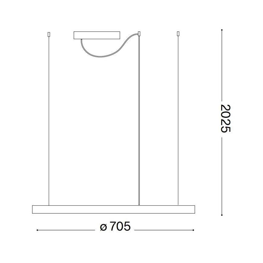 Ideal Lux - závesný LED luster na lanku ORACLE SLIM LED/37W/230V 2700K CRI 90 priemer 70 cm čierna
