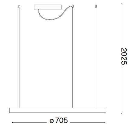 Ideal Lux - LED závesné svietidlo na lanku ORACLE SLIM LED/37W/230V 4000K CRI 90 pr. 70 cm biela