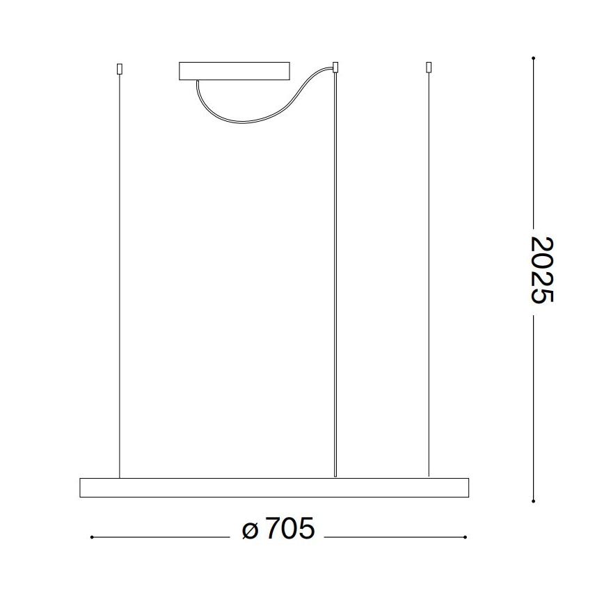 Ideal Lux - LED závesné svietidlo na lanku ORACLE SLIM LED/37W/230V 4000K CRI 90 pr. 70 cm biela
