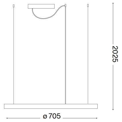 Ideal Lux - LED Luster na lanku ORACLE SLIM LED/38W/230V 4000K pr. 70 cm čierna