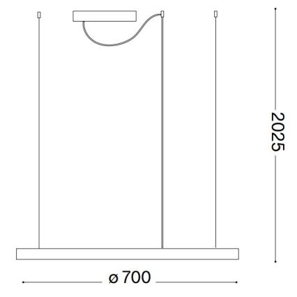 Ideal Lux - LED Stmievateľný luster na lanku ORACLE SLIM LED/39W/230V 3000K pr. 70 cm biela
