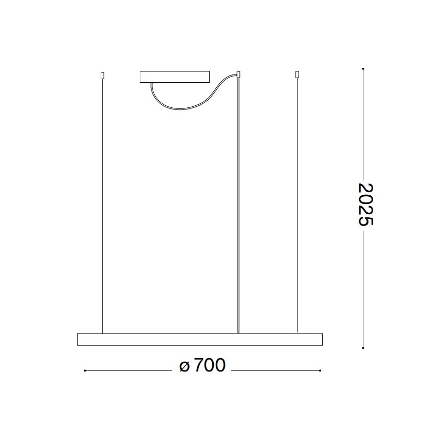 Ideal Lux - LED Stmievateľný luster na lanku ORACLE SLIM LED/39W/230V 3000K pr. 70 cm biela