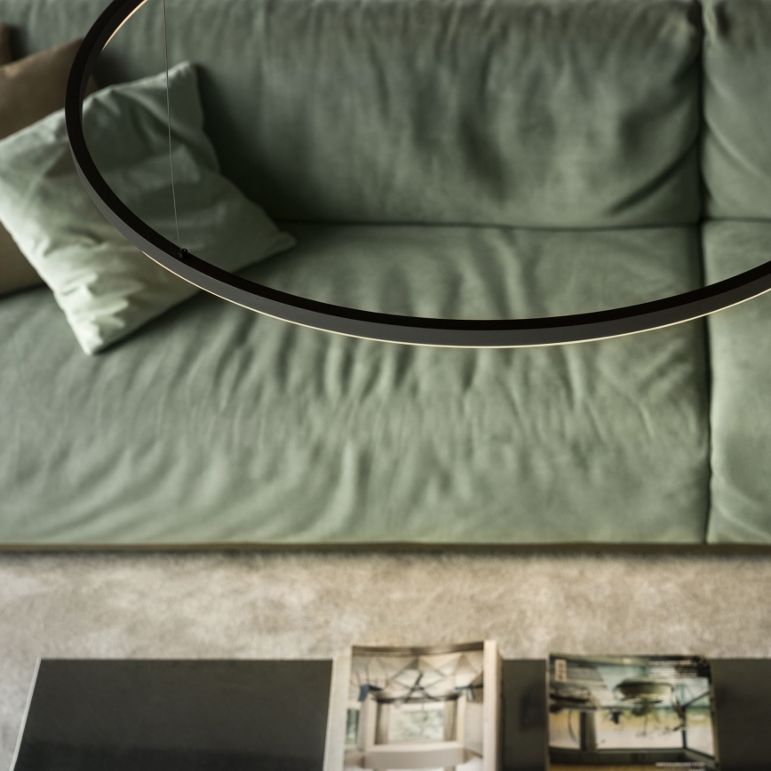 Ideal Lux - Stmievateľný LED luster na lane ORACLE SLIM LED/40W/230V 3000K CRI 90 pr. 70 cm čierna