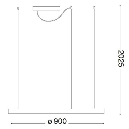 Ideal Lux - LED stmievateľný luster na lanku ORACLE SLIM LED/42W/230V 3000K CRI 90 pr. 90 cm biela