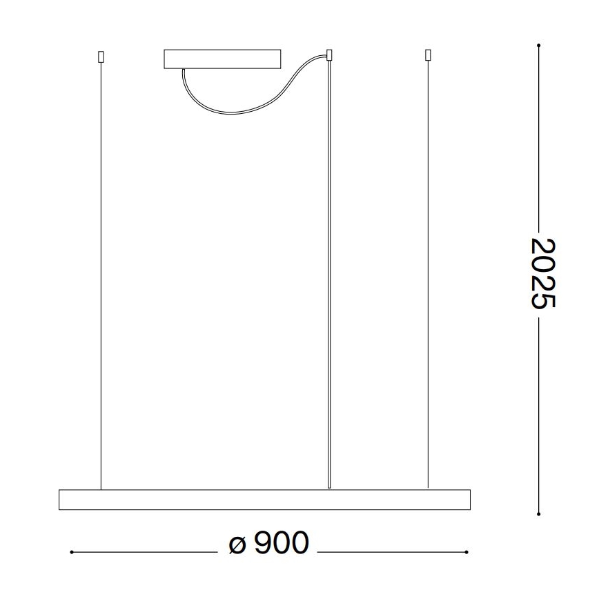 Ideal Lux - LED stmievateľný luster na lanku ORACLE SLIM LED/42W/230V 3000K CRI 90 pr. 90 cm biela