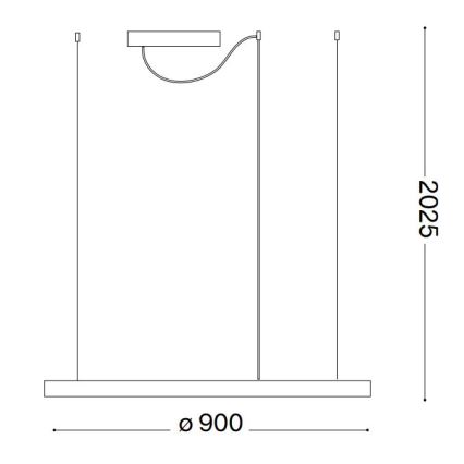 Ideal Lux - LED Stmievateľný luster na lanku ORACLE SLIM LED/43W/230V 3000K pr. 90 cm čierna