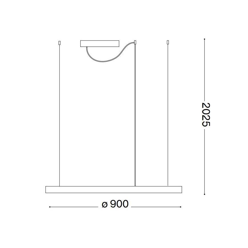 Ideal Lux - LED Stmievateľný luster na lanku ORACLE SLIM LED/43W/230V 3000K pr. 90 cm čierna