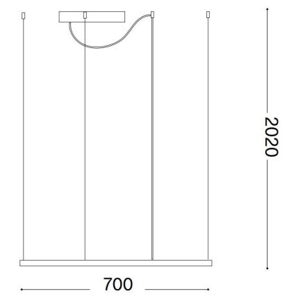 Ideal Lux - LED luster na lankách ORACLE SLIM LED/44W/230V 3000K CRI 90 70x70 cm biela