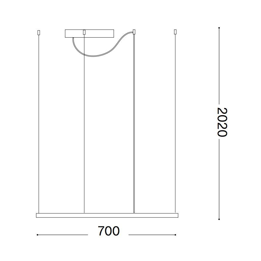 Ideal Lux - LED luster na lankách ORACLE SLIM LED/44W/230V 3000K CRI 90 70x70 cm biela