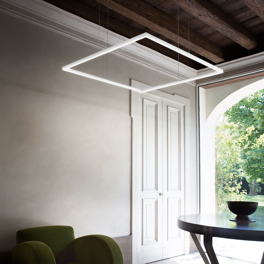 Ideal Lux - LED Luster na lanku ORACLE SLIM LED/53W/230V 3000K 90x90 cm biela