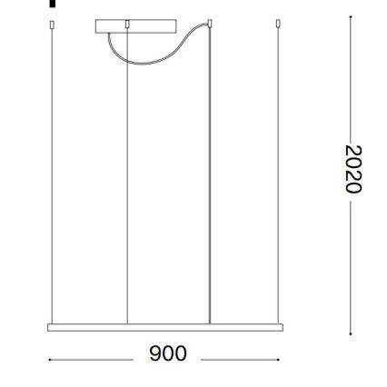 Ideal Lux - LED Luster na lanku ORACLE SLIM LED/53W/230V 3000K 90x90 cm biela