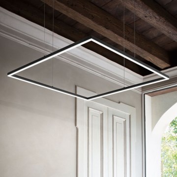 Ideal Lux - LED Luster na lanku ORACLE SLIM LED/53W/230V 3000K 90x90 cm čierna