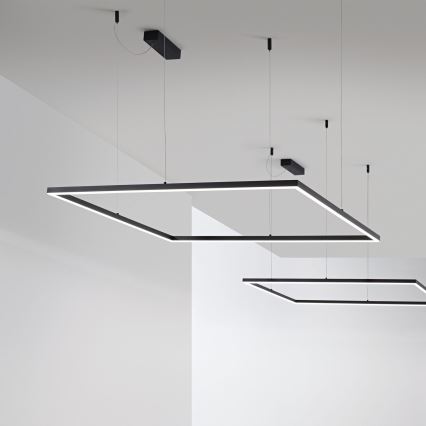Ideal Lux - LED Luster na lanku ORACLE SLIM LED/53W/230V 3000K 90x90 cm čierna