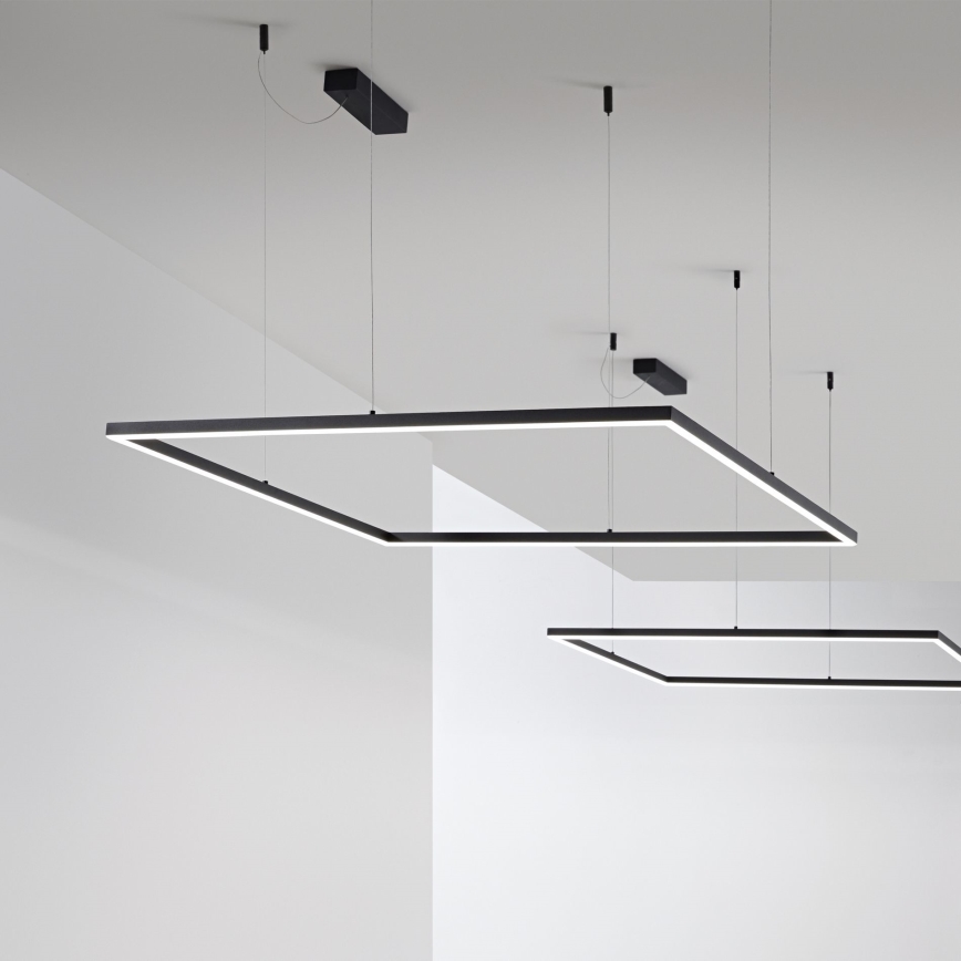 Ideal Lux - LED Luster na lanku ORACLE SLIM LED/53W/230V 3000K 90x90 cm čierna