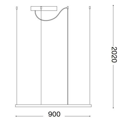 Ideal Lux - LED Luster na lanku ORACLE SLIM LED/53W/230V 3000K 90x90 cm čierna