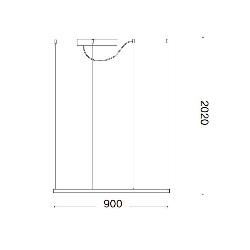Ideal Lux - LED Luster na lanku ORACLE SLIM LED/53W/230V 3000K 90x90 cm čierna
