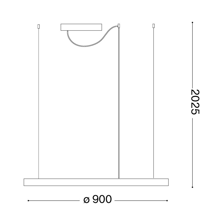Ideal Lux - LED závesný luster na lanku ORACLE SLIM LED/53W/230V 3000K CRI 90, priemer 90 cm, zlatý