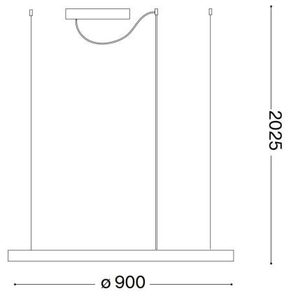 Ideal Lux - LED Luster na lanku ORACLE SLIM LED/55W/230V 4000K pr. 90 cm biela
