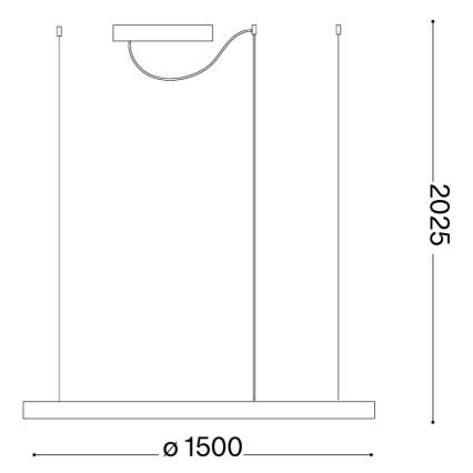 Ideal Lux - LED luster na lane ORACLE SLIM LED/81W/230V 3000K CRI 90 pr. 150 cm zlatý