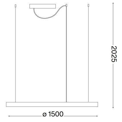 Ideal Lux - LED luster na lanku ORACLE SLIM LED/83W/230V 4000K CRI 90 pr. 150 cm čierna