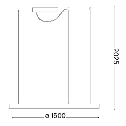 Ideal Lux - LED luster na lanku ORACLE SLIM LED/83W/230V 4000K pr. 150 cm zlatá