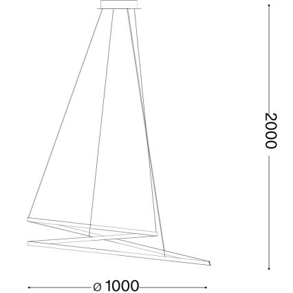Ideal Lux - LED luster na lanku OZ LED/75W/230V pr. 100 cm CRI 90 zlatý