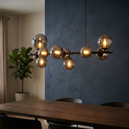 Ideal Lux - LED luster na lanku PERLAGE 10xG9/3W/230V 81 cm čierna/dymovo-čierna