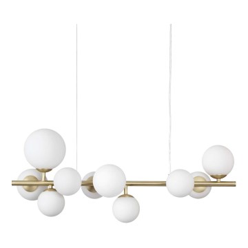 Ideal Lux - LED Luster na lanku PERLAGE 10xG9/3W/230V 81 cm zlatá/biela
