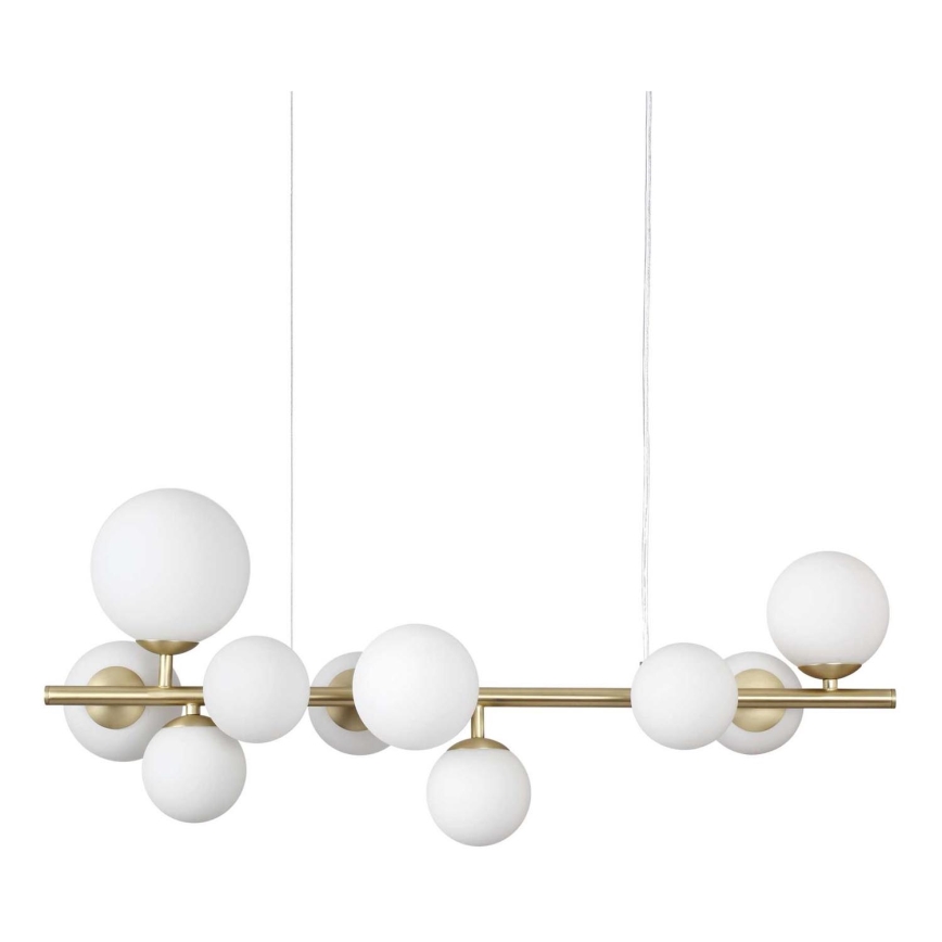 Ideal Lux - LED Luster na lanku PERLAGE 10xG9/3W/230V 81 cm zlatá/biela