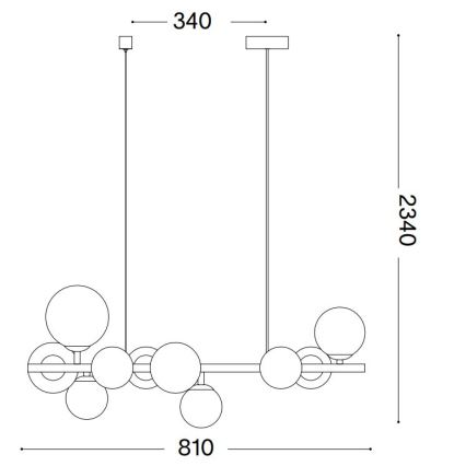 Ideal Lux - LED Luster na lanku PERLAGE 10xG9/3W/230V 81 cm zlatá/biela
