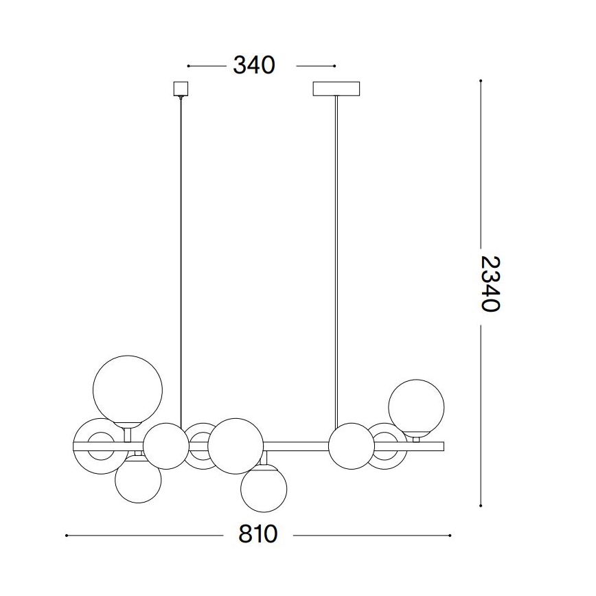 Ideal Lux - LED Luster na lanku PERLAGE 10xG9/3W/230V 81 cm zlatá/biela