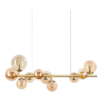 Ideal Lux - LED Luster na lanku PERLAGE 10xG9/3W/230V 81 cm zlatá/dymová