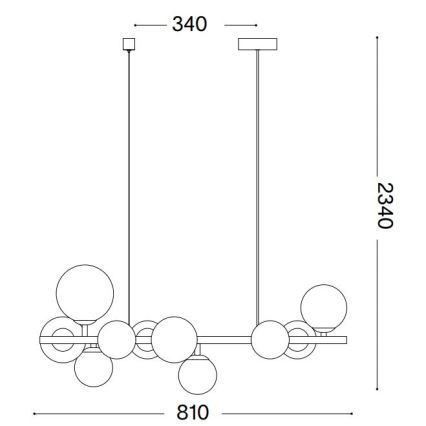 Ideal Lux - LED Luster na lanku PERLAGE 10xG9/3W/230V 81 cm zlatá/dymová