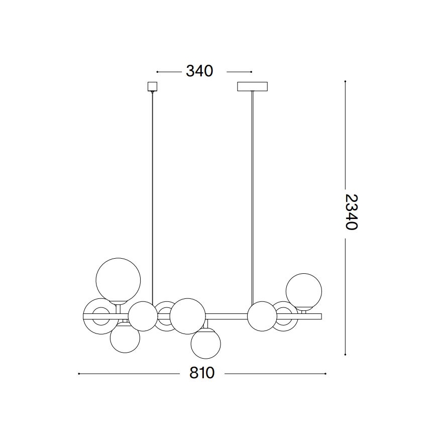 Ideal Lux - LED Luster na lanku PERLAGE 10xG9/3W/230V 81 cm zlatá/dymová