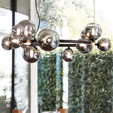 Ideal Lux - LED Luster na lanku PERLAGE 11xG9/3W/230V pr. 73 cm čierna/dymová