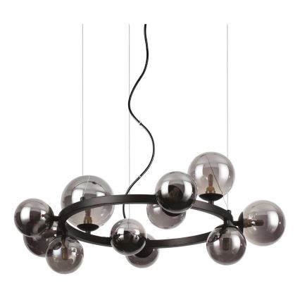 Ideal Lux - LED Luster na lanku PERLAGE 11xG9/3W/230V pr. 73 cm čierna/dymová