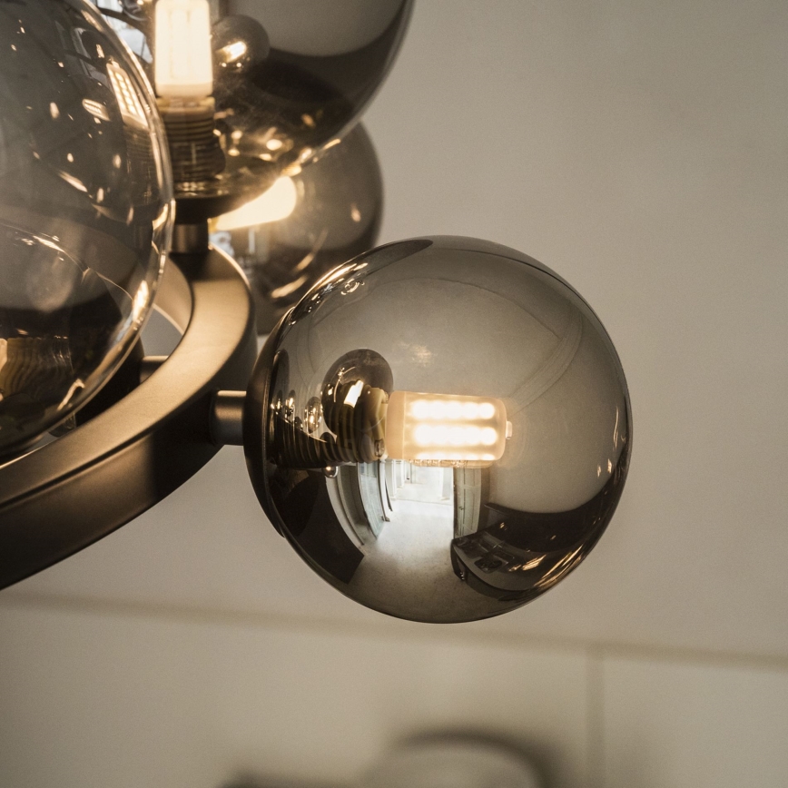 Ideal Lux - LED Luster na lanku PERLAGE 11xG9/3W/230V pr. 73 cm čierna/dymová