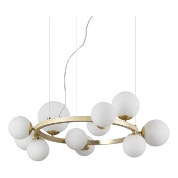 Ideal Lux - LED Luster na lanku PERLAGE 11xG9/3W/230V pr. 73 cm zlatá/biela